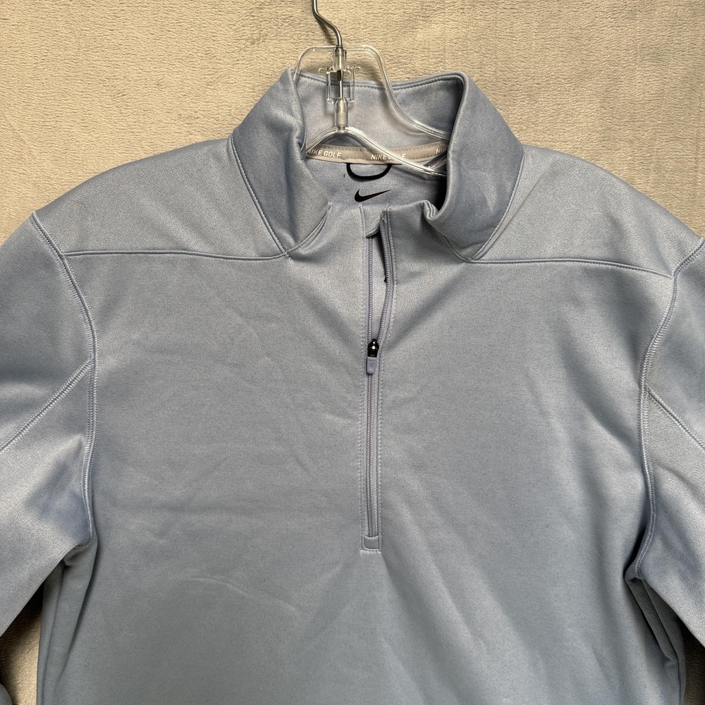 Nike Golf Pullover Mens Small Blue Quarter Zip Mock Neck Long Sleeve Top